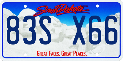 SD license plate 83SX66