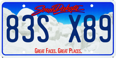 SD license plate 83SX89