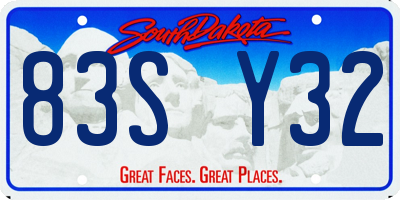 SD license plate 83SY32