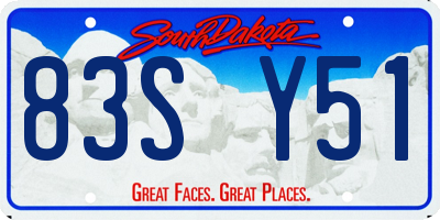 SD license plate 83SY51