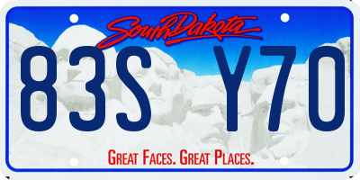 SD license plate 83SY70