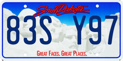 SD license plate 83SY97