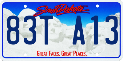 SD license plate 83TA13