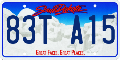 SD license plate 83TA15