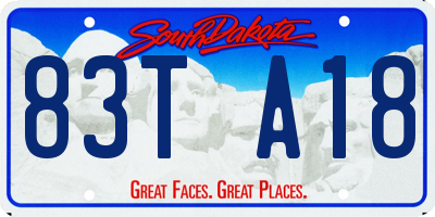 SD license plate 83TA18