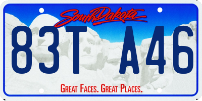 SD license plate 83TA46