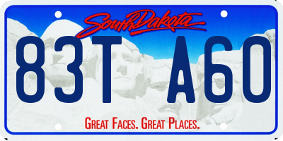 SD license plate 83TA60