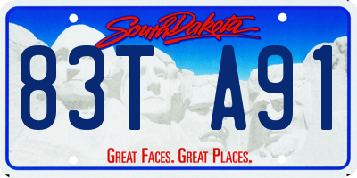 SD license plate 83TA91