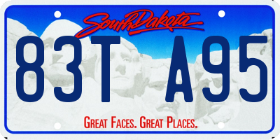 SD license plate 83TA95