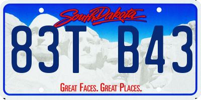 SD license plate 83TB43