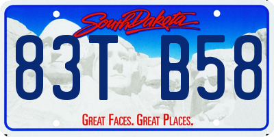 SD license plate 83TB58