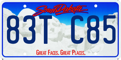 SD license plate 83TC85