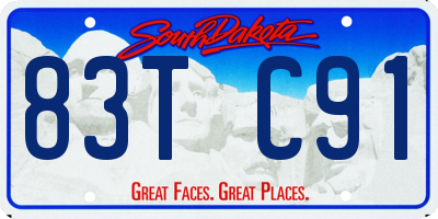 SD license plate 83TC91