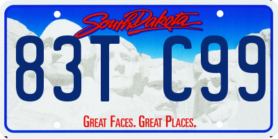 SD license plate 83TC99