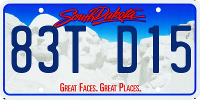 SD license plate 83TD15