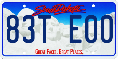 SD license plate 83TE00