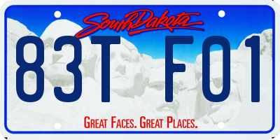 SD license plate 83TF01