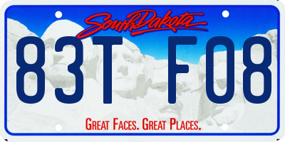 SD license plate 83TF08