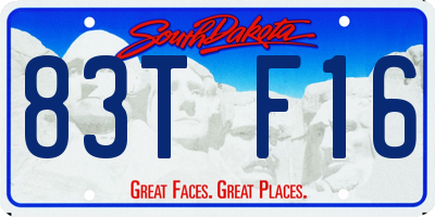 SD license plate 83TF16