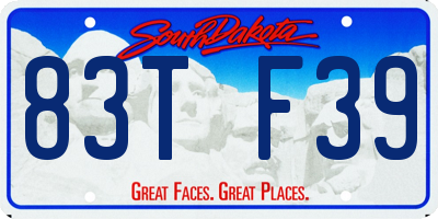 SD license plate 83TF39