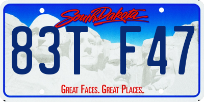 SD license plate 83TF47