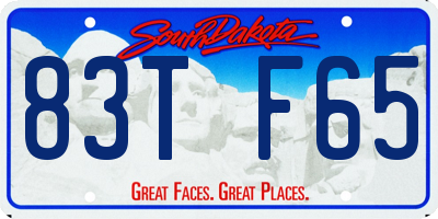 SD license plate 83TF65