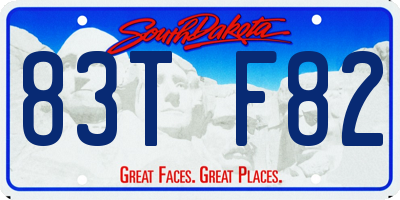 SD license plate 83TF82