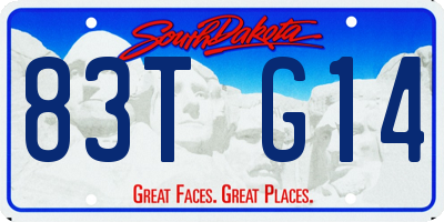 SD license plate 83TG14