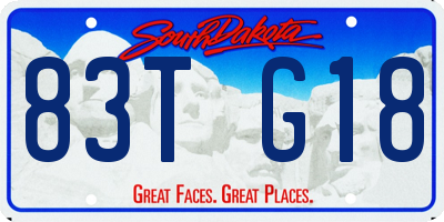 SD license plate 83TG18