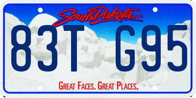 SD license plate 83TG95