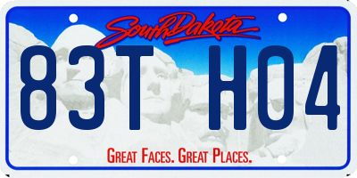 SD license plate 83TH04