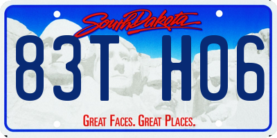 SD license plate 83TH06