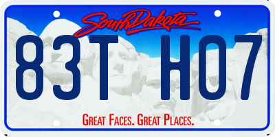 SD license plate 83TH07