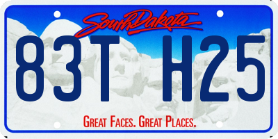SD license plate 83TH25