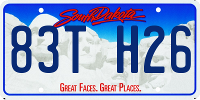 SD license plate 83TH26