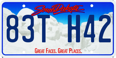 SD license plate 83TH42