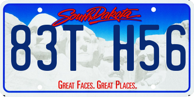 SD license plate 83TH56