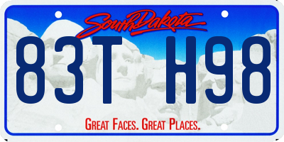 SD license plate 83TH98