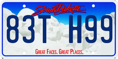 SD license plate 83TH99
