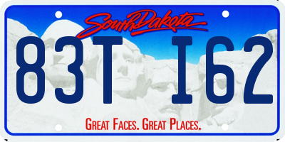 SD license plate 83TI62