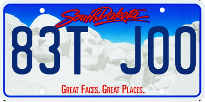 SD license plate 83TJ00