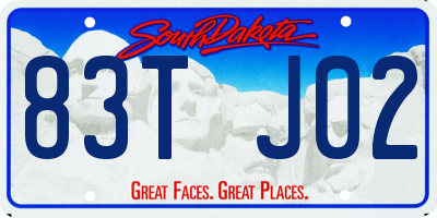 SD license plate 83TJ02