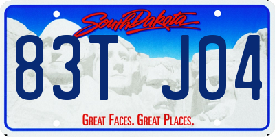 SD license plate 83TJ04