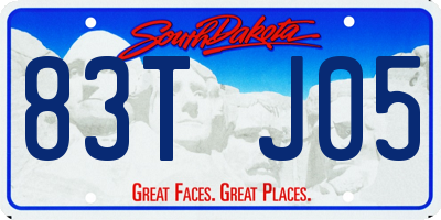 SD license plate 83TJ05