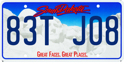 SD license plate 83TJ08