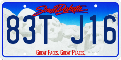 SD license plate 83TJ16
