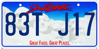 SD license plate 83TJ17