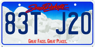 SD license plate 83TJ20
