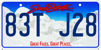 SD license plate 83TJ28