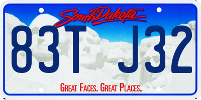 SD license plate 83TJ32